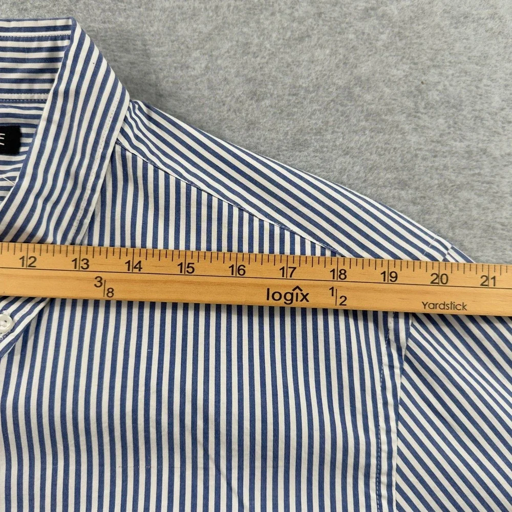J. Crew Button Down Shirt Mens XL Blue Striped Mercantile Flex Slim